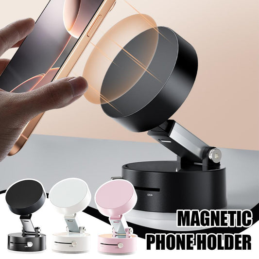 Magnetic Car Phone Holder - Foldable Vacuum Suction Mount - 360° Hands-Free Navigation Stand