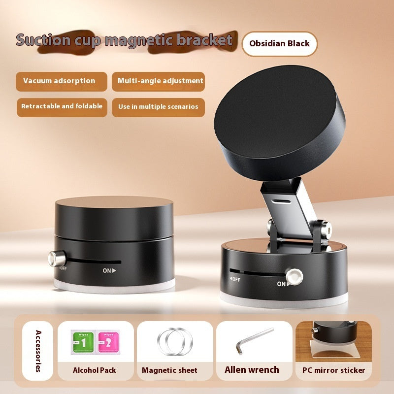 Magnetic Car Phone Holder - Foldable Vacuum Suction Mount - 360° Hands-Free Navigation Stand